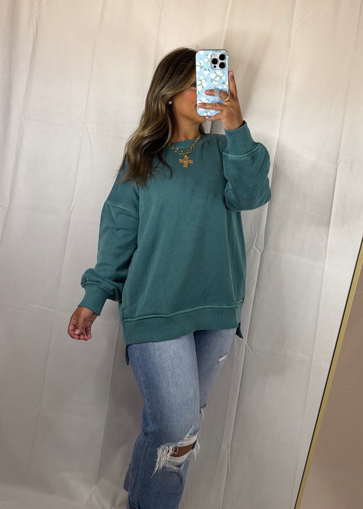 Olivia Fleece Hi-Low Hem Pullover