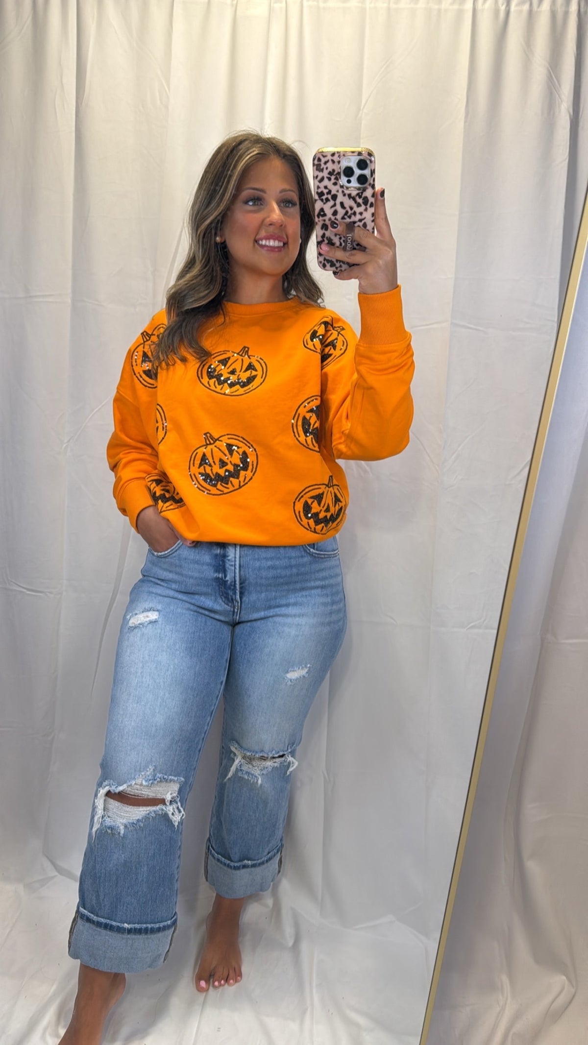 Orange Halloween Pullover