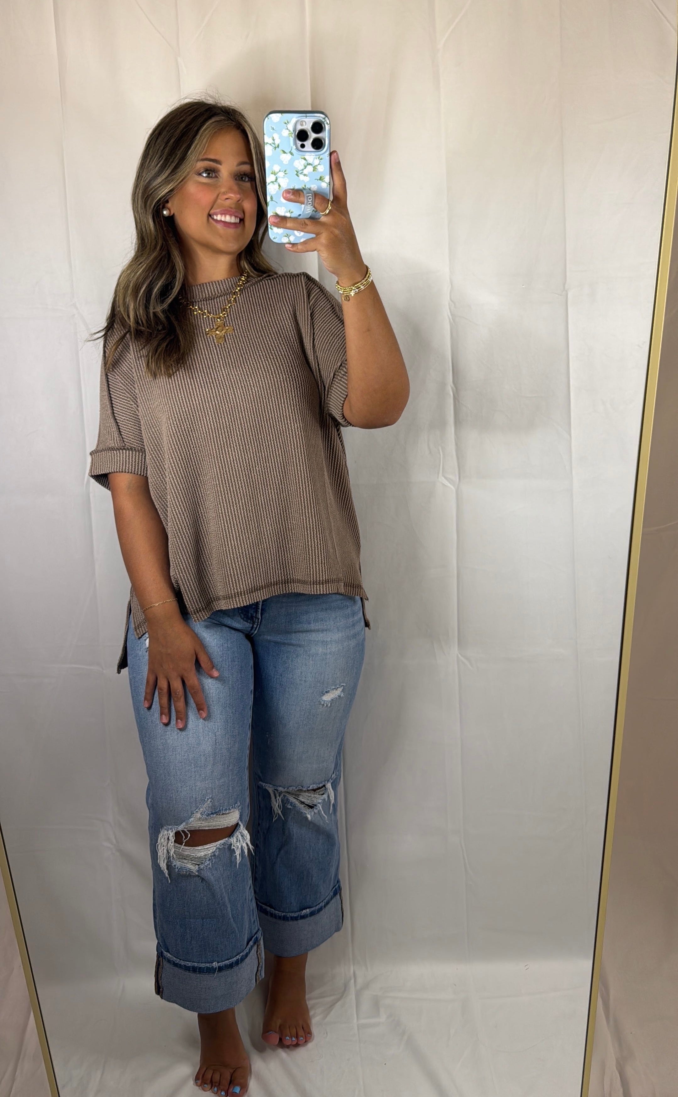 Delaney Raised Rib Tee