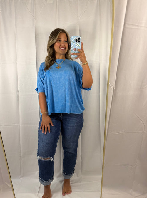 Mineral Wash Rib Knit Top