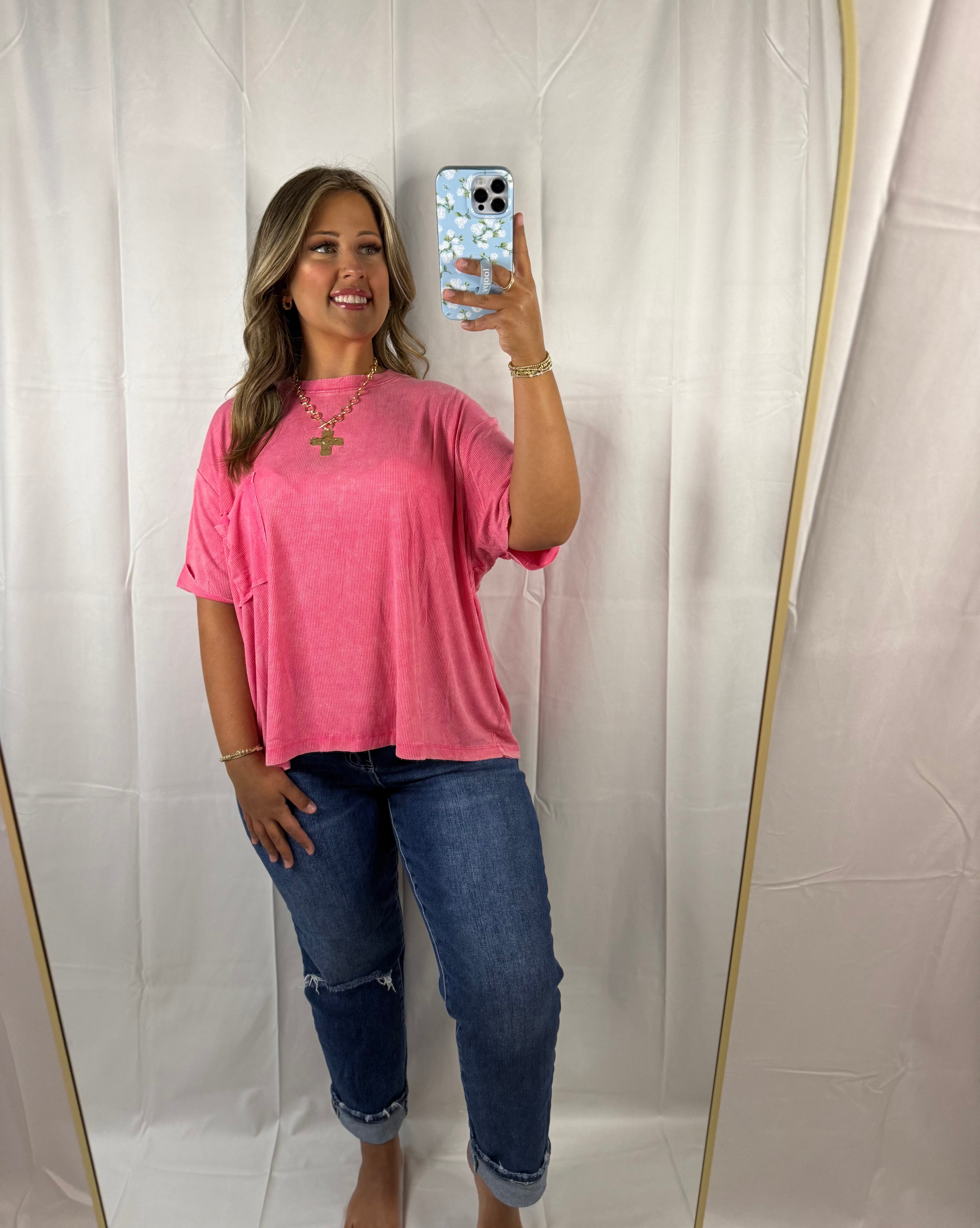 Mineral Wash Rib Knit Top