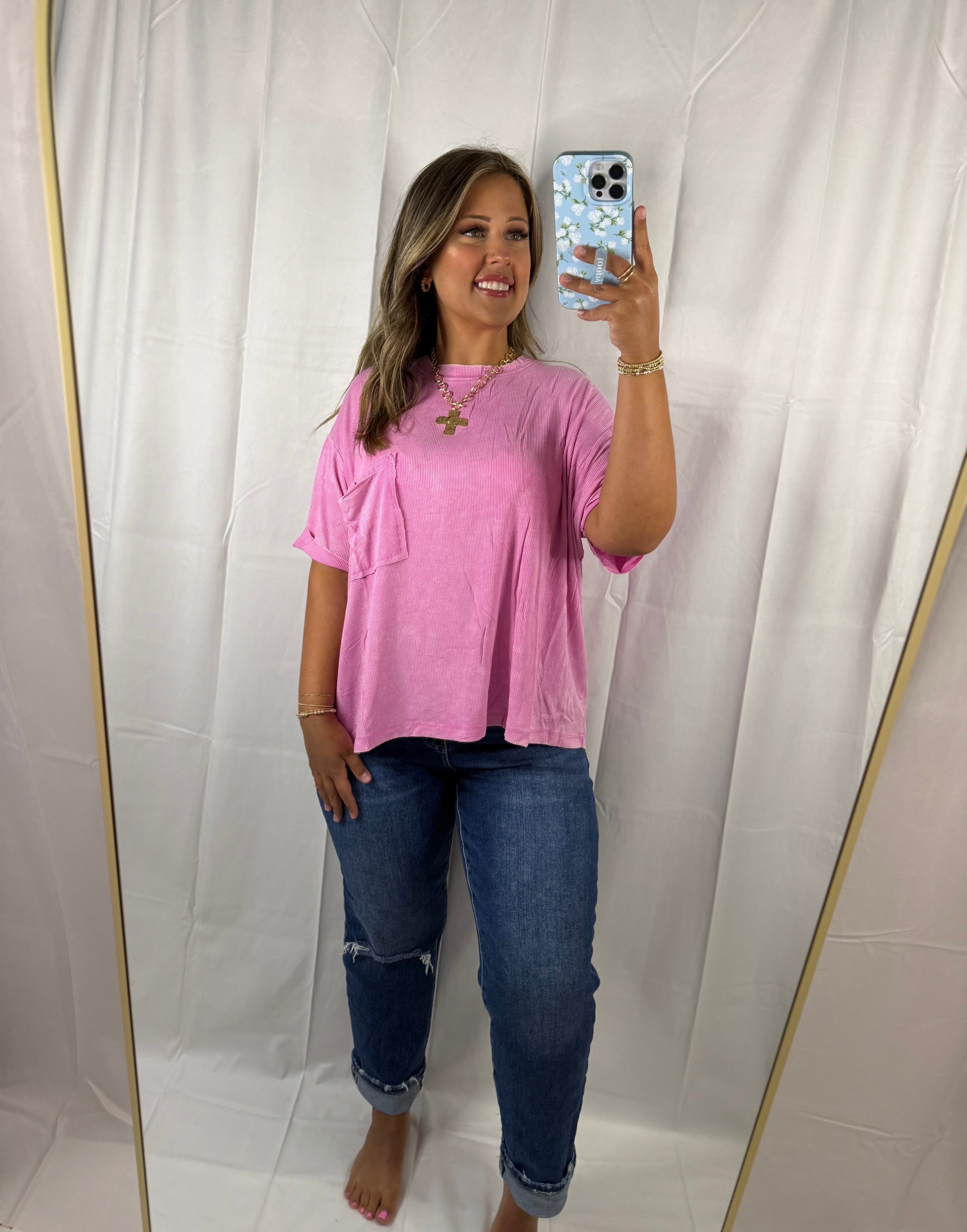 Mineral Wash Rib Knit Top