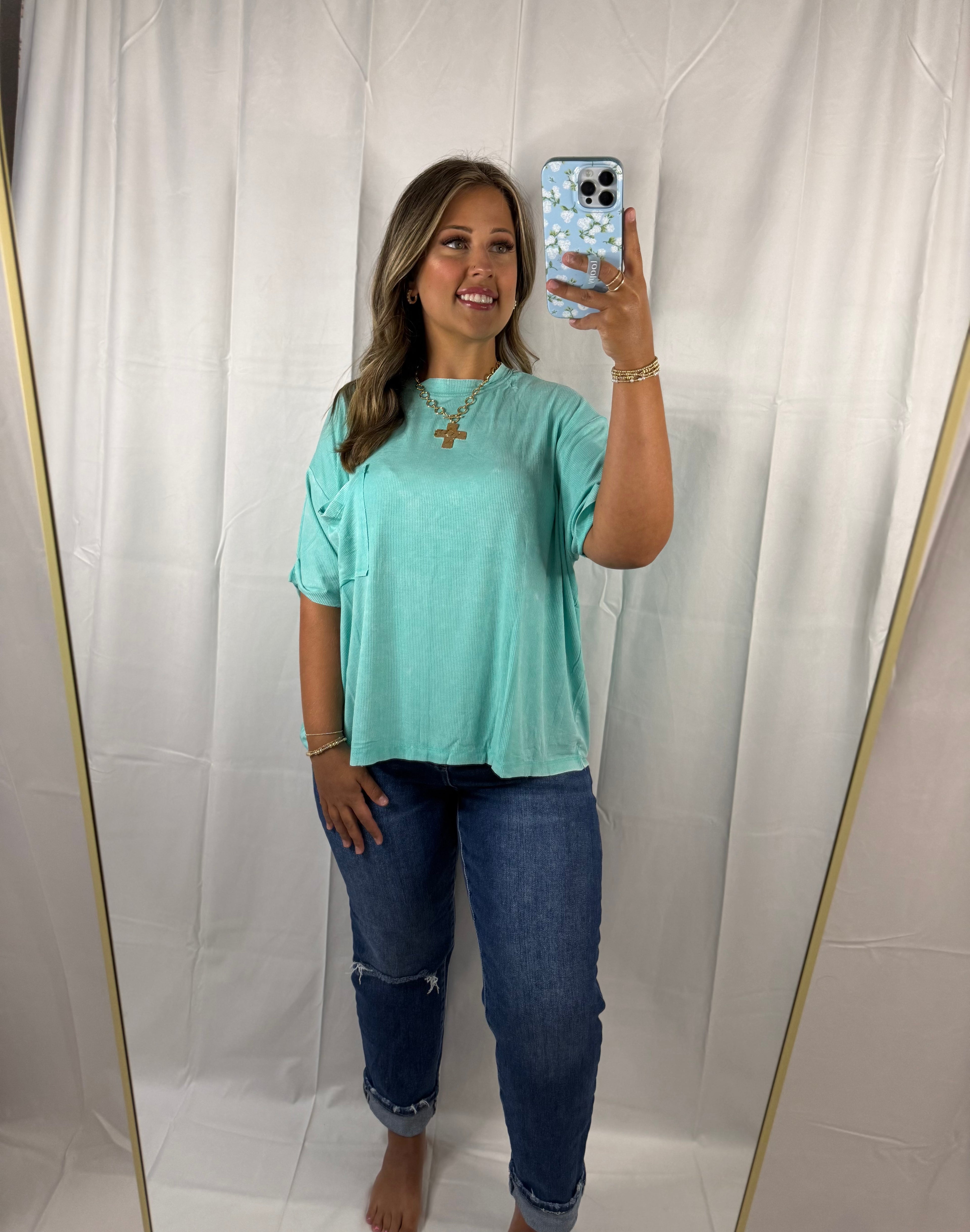 Mineral Wash Rib Knit Top