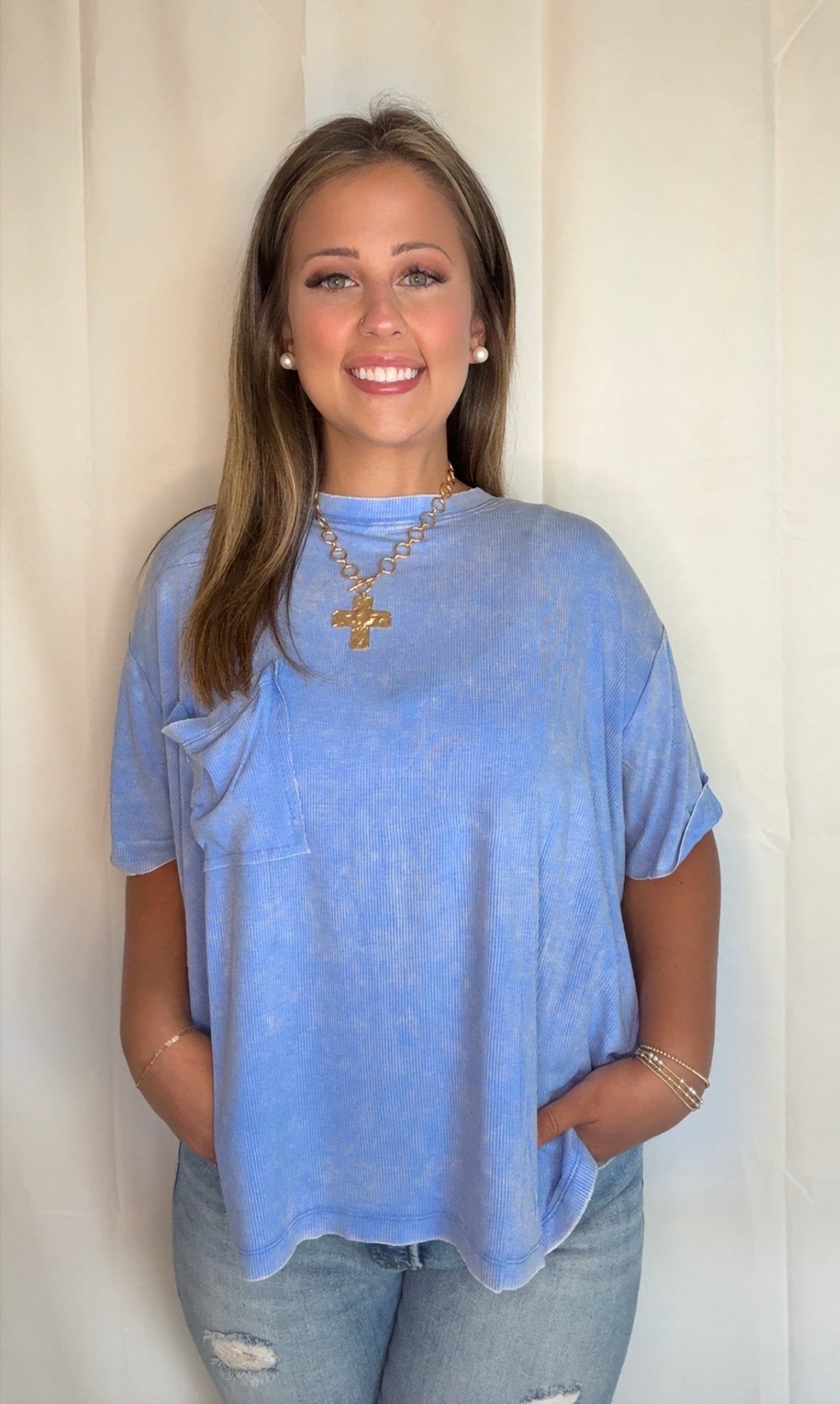 Mineral Wash Rib Knit Top