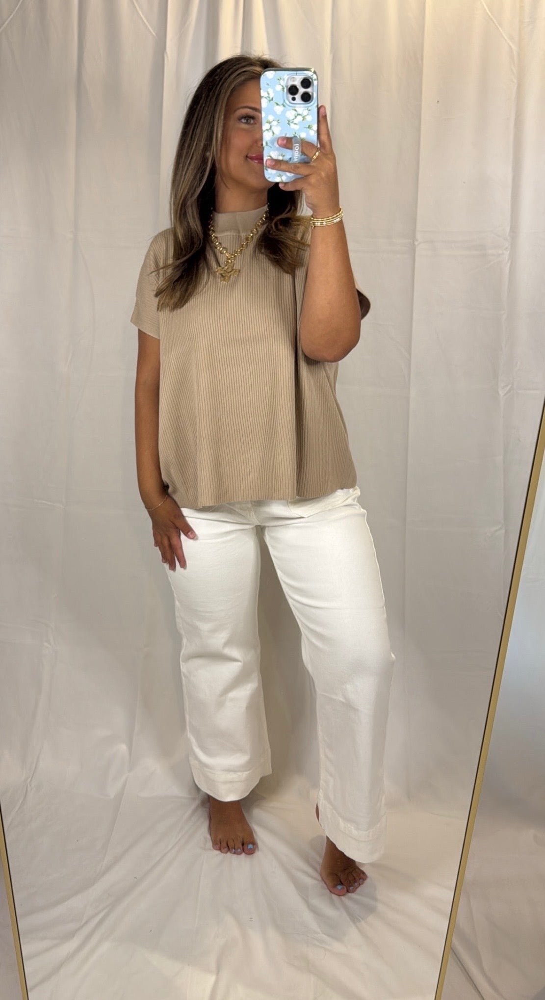 Riley Mock-Neck Short Sleeve Sweater