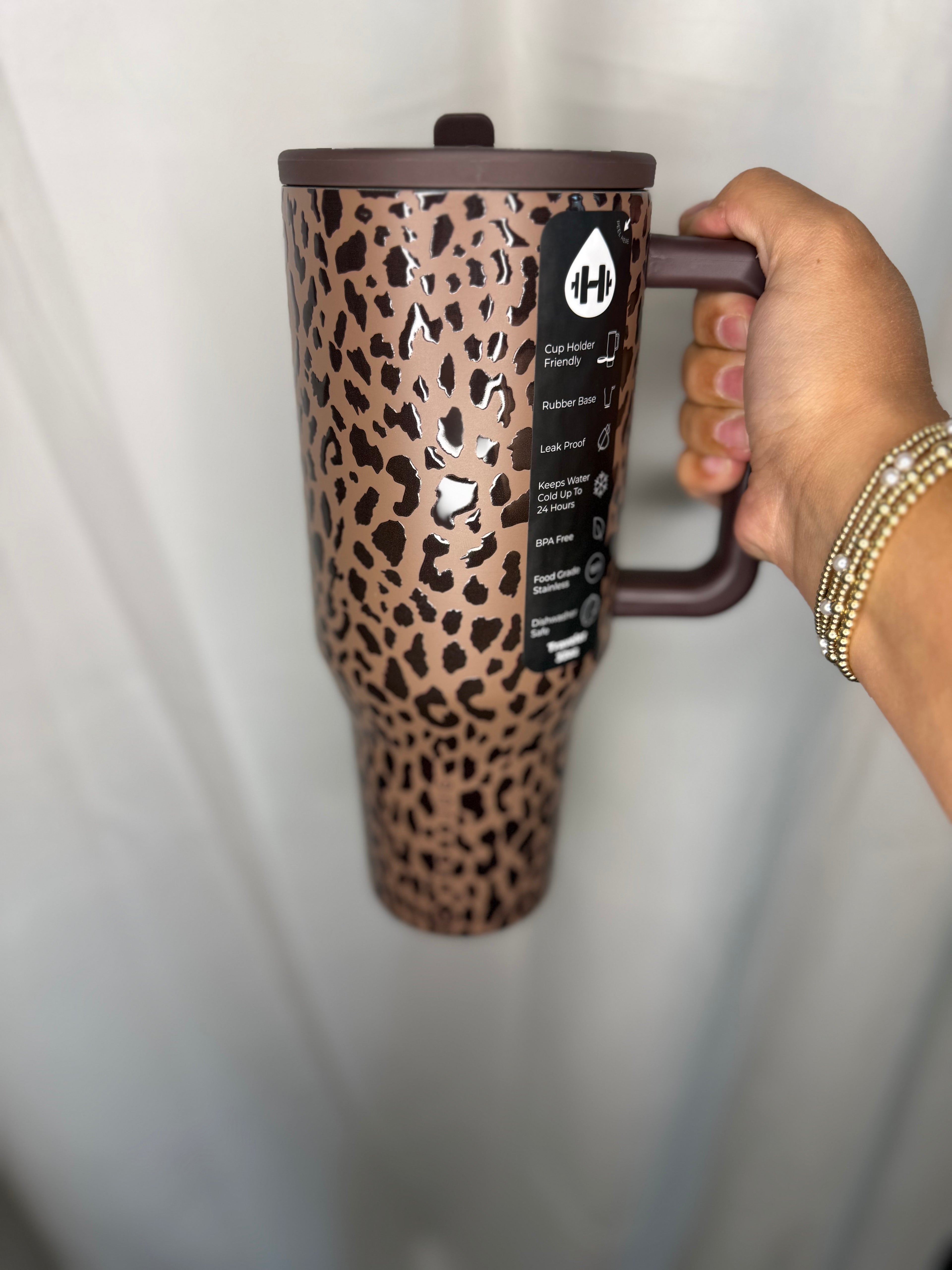 Brown Leopard HydroJug 32oz