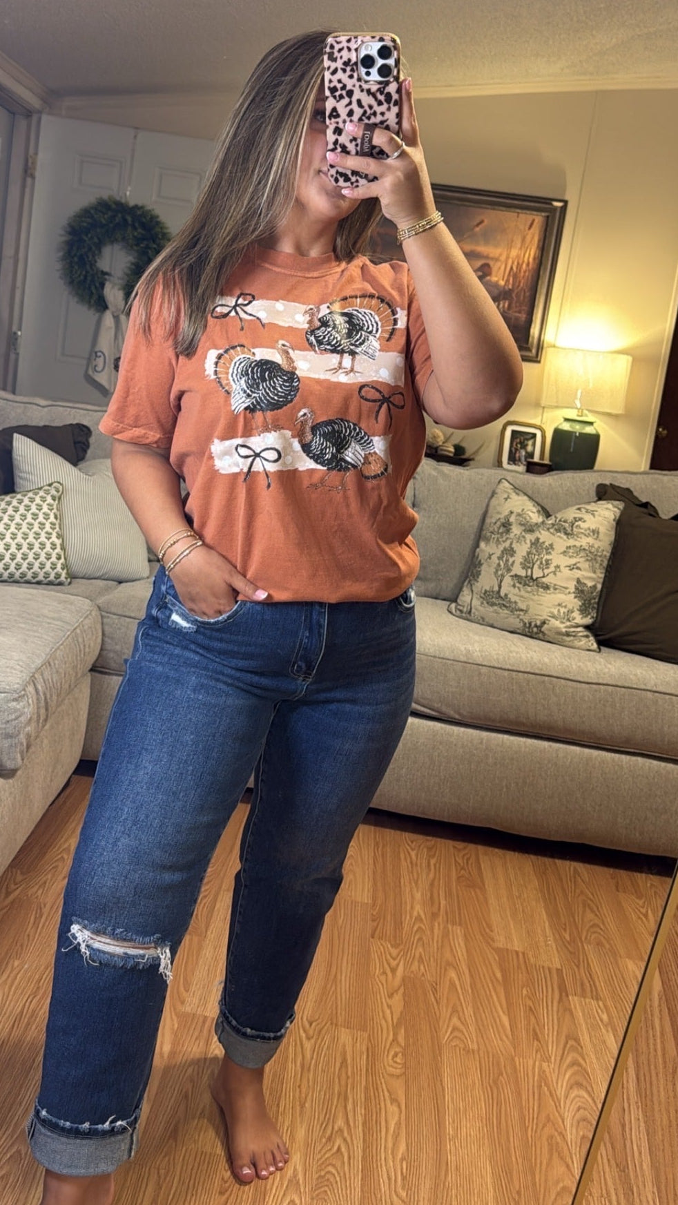 Turkey & Stripes Comfort Colors Tee