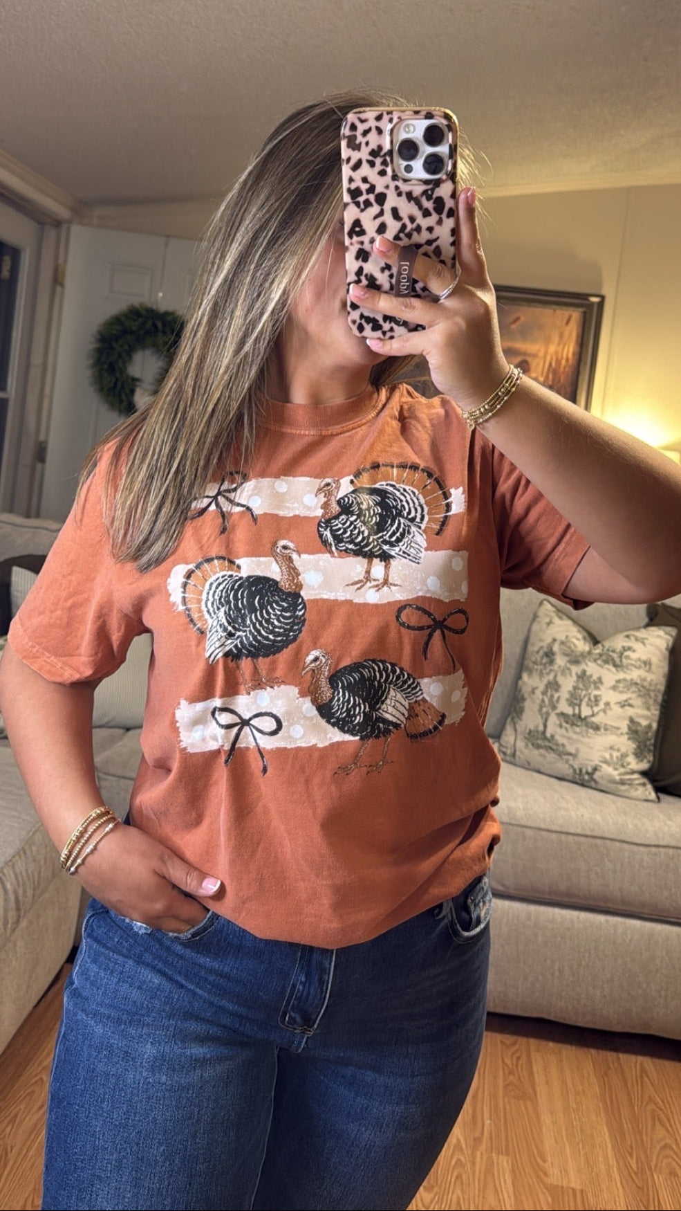 Turkey & Stripes Comfort Colors Tee